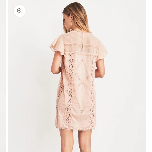 TULAROSA Revolve Clayton Mini Dress Rare Peony Color M Peach Boho Embroidered - Picture 3 of 11